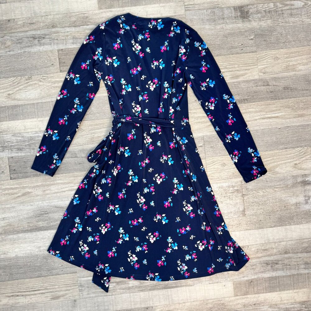 Banana Republic Navy Floral Wrap Dress Size XS S28 - Picture 4 of 7
